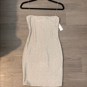 Meshki Silver Sparkly Body Com Dress